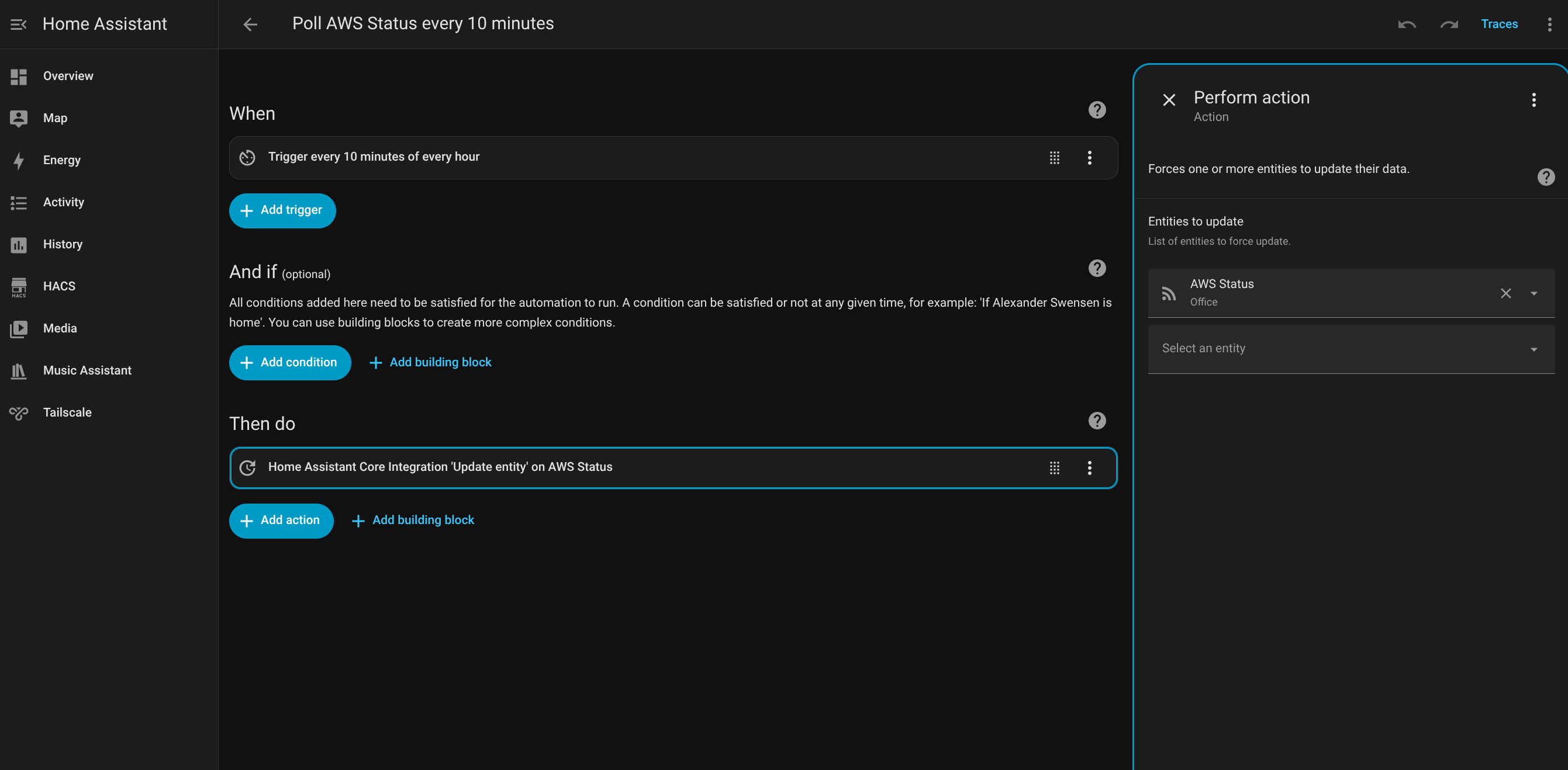 Home Assistant Polling Automation